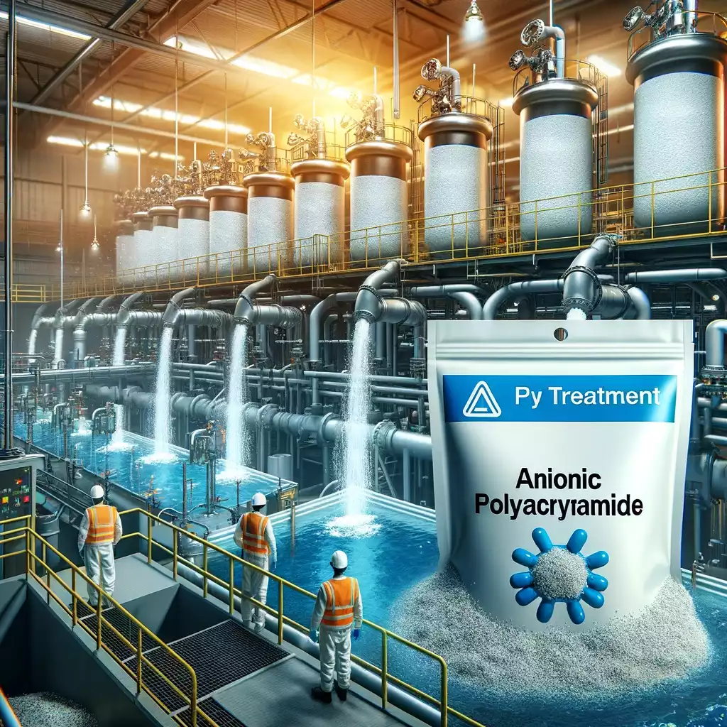 Pictures of anionic polyacrylamide treating water